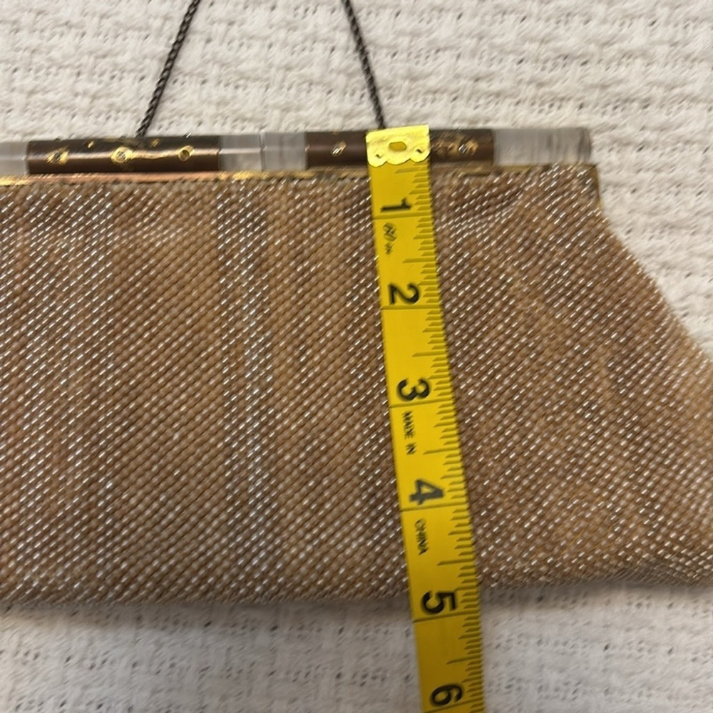 Vintage Hand Beaded Clutch by Josef satin interior lucite & metal opening - Picture 15 of 15